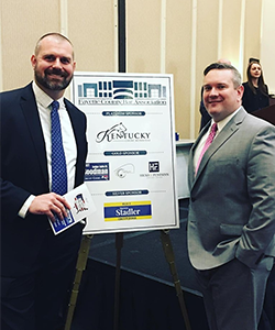  Photo of attorneys Funfsinn and Hicks at the 2019 Fayette County Bar Association Law Day Luncheon