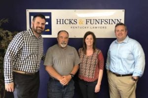 Photo of attorneys Funfsinn and Hicks with Steve and Sharon G. 