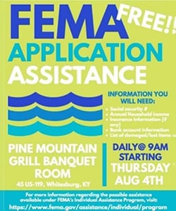 FEMA application assistance poster